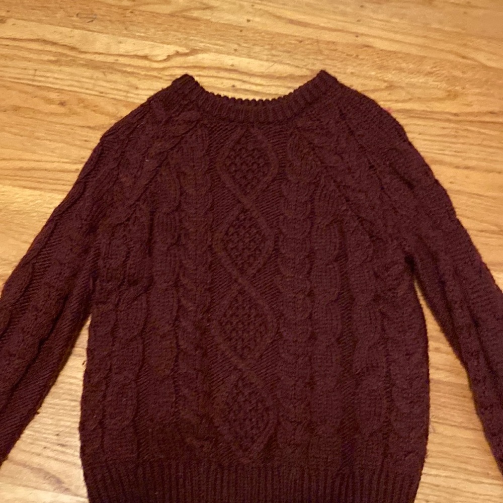 Maroon cable knit sweater